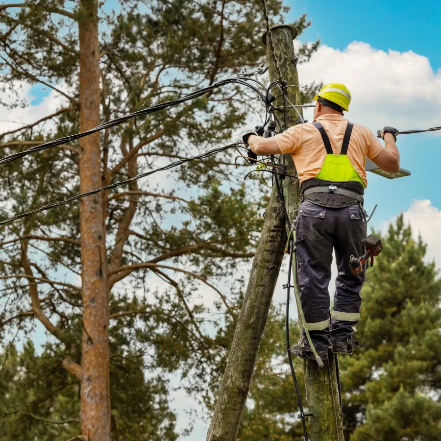 an electrician working outside