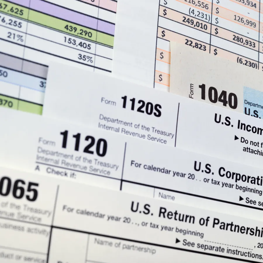 stack of tax papers