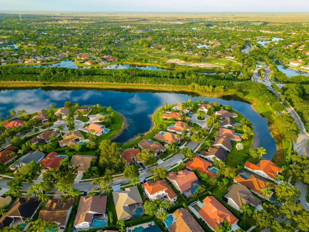 a town next to a river