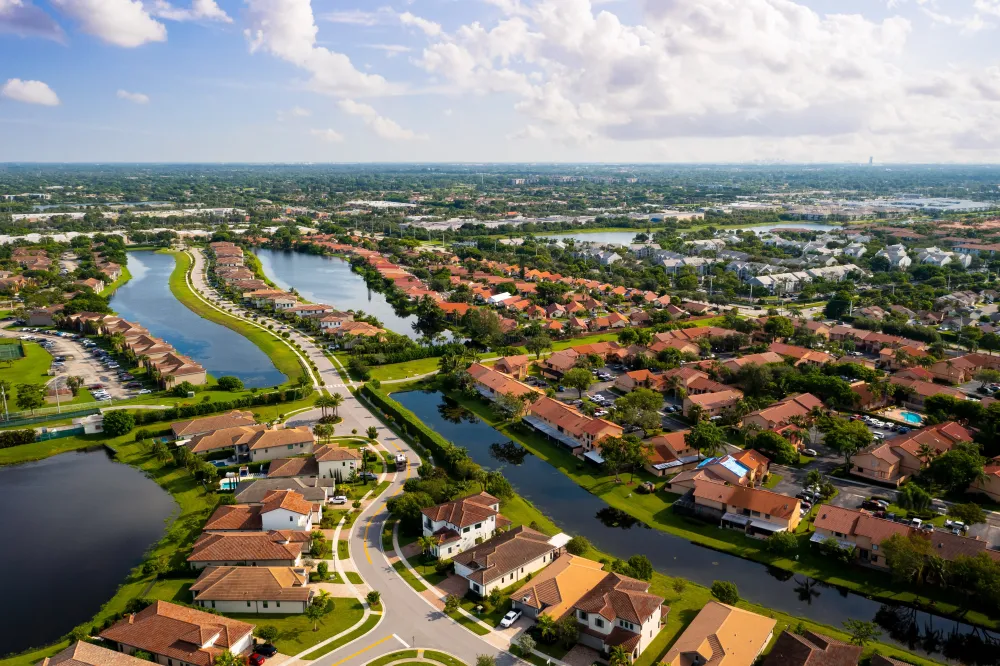 a town next to a river