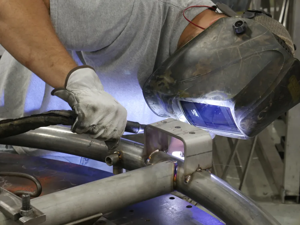 a person working on a machine
