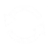 Two white circular arrows forming a continuous loop on a black background symbolizing refresh or sync.