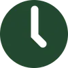 Simple black clock icon showing time at approximately 2:30 on white background