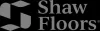 Shaw Floors logo with stylized red and blue geometric shapes next to white text on black background.