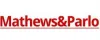 Mathews & Parlo logo in bold red text with an underline on a white background.