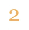 Orange number 2 centered on a white circular background