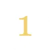 Golden number 1 centered on a white circular background symbolizing first place or priority.