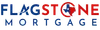Flagstone Mortgage logo with Texas map and star integrated in bold red and blue letters.