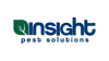 Insight Pest Solutions logo with green leaf icon and blue text on white background