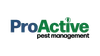 ProActive Pest Management logo with blue and green text featuring a leaf design on the letter A