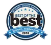 Blue and white circular badge reading Best of the Best with 2018 and Reader's Choice Awards banner from TheDay.com