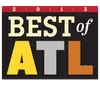 Best of ATL 2013 logo with bold letters in yellow, gray, and brown on a black background with red top banner.