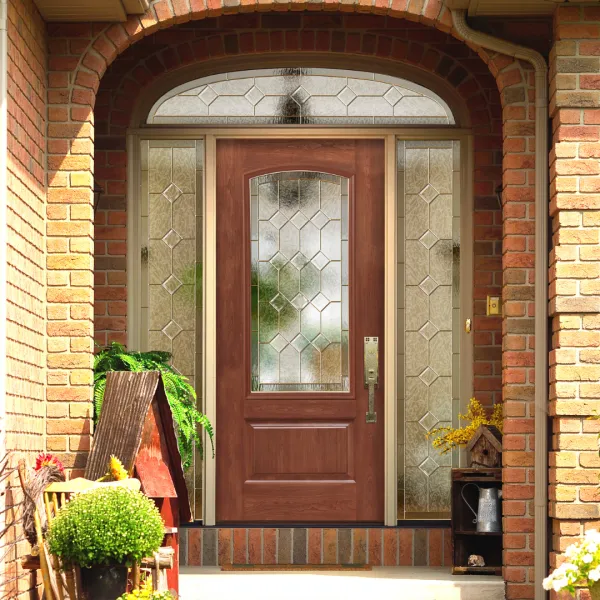 a door with a glass window