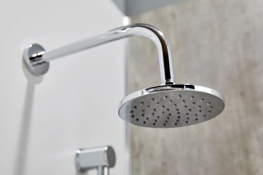 a close up of a metal sink