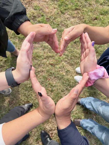 a group of people's hands