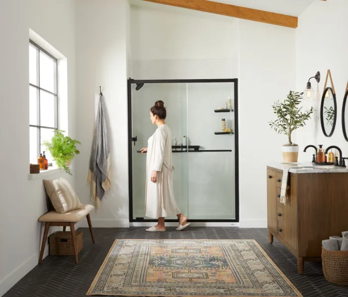 a person standing in a room