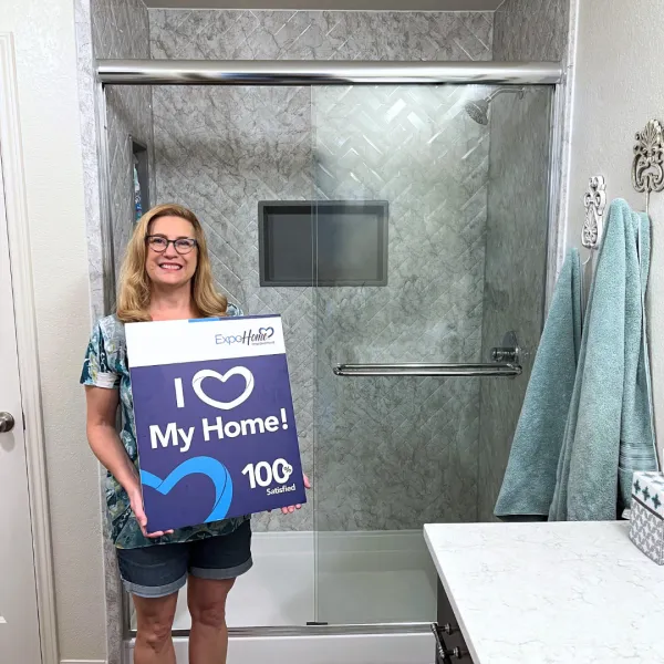 a person holding a sign