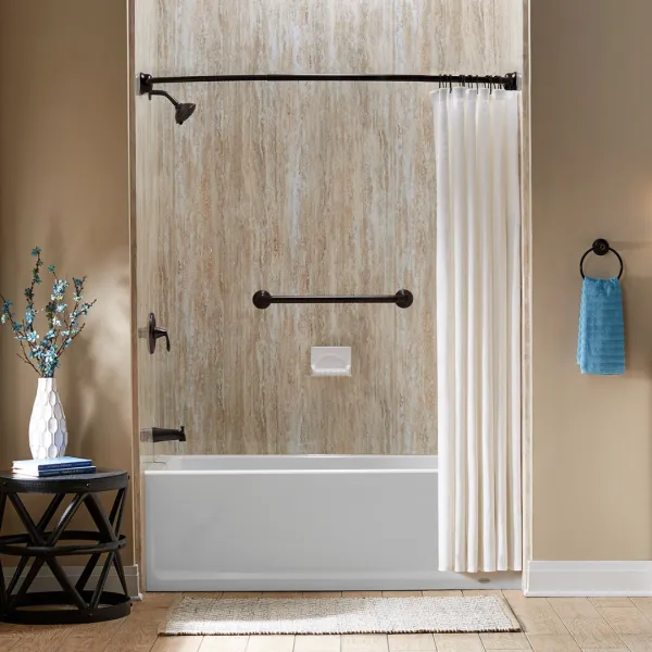 a door with a white curtain