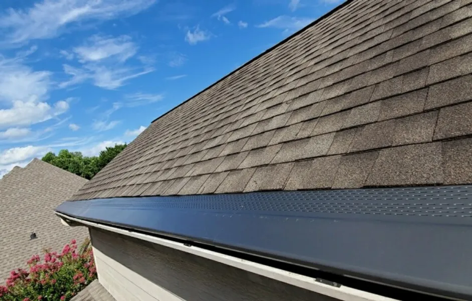 a roof with a solar panel
