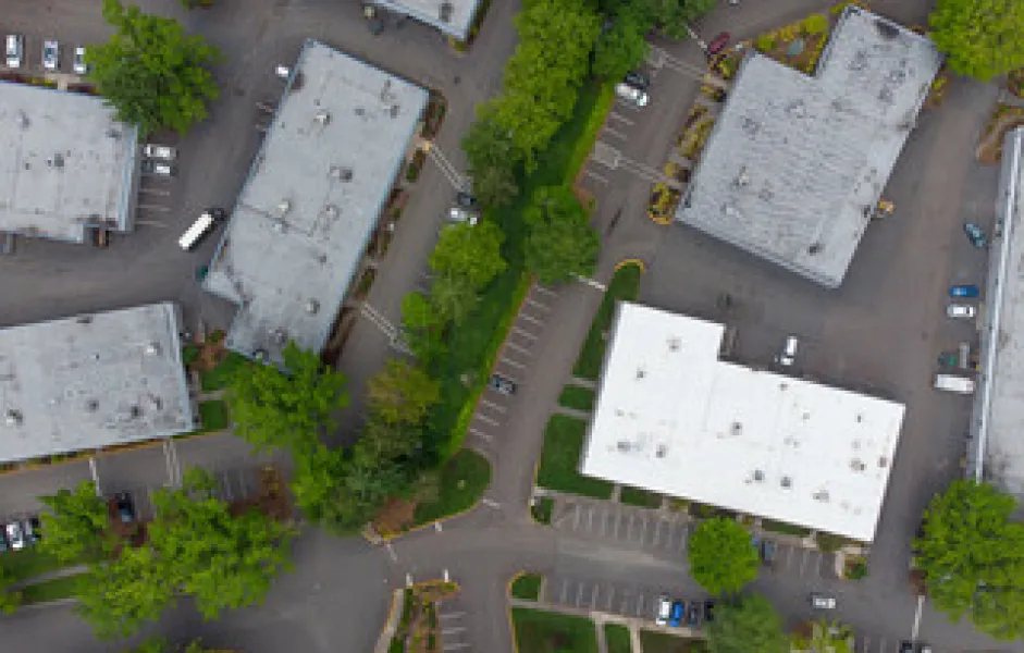a high angle view of a building