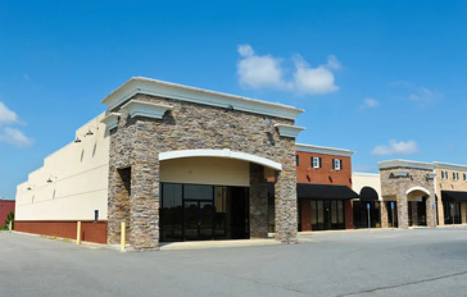 a building with a garage