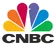 CNBC logo featuring a colorful peacock with six feathers in red, orange, yellow, green, blue, and purple.