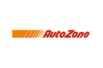 AutoZone logo with orange stripes and bold red lettering on a transparent background
