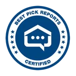 a blue and white logo