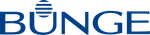 Bunge company logo featuring blue text with a striped circle above the letter U