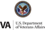 Seal of the U.S. Department of Veterans Affairs with an eagle, American flags, and text below.
