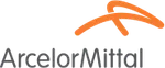 ArcelorMittal logo with orange swoosh design above black text on a white background