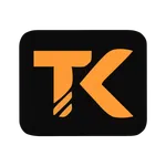 Bold orange TK letters on a black rounded square background representing a logo.