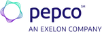 Pepco logo with a colorful abstract swirl and dark blue text representing an Exelon company.