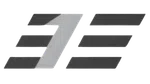 Abstract logo with a stylized number 3 and three horizontal bars in dark and light gray on transparent background