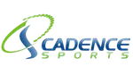 Cadence Sports logo with blue and green text and a stylized swoosh design.