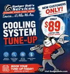 Badger Bob's Services cooling system tune-up offer for new customers at $89 with efficiency and energy savings benefits.