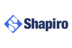 Shapiro logo with a stylized blue S inside a diamond shape next to bold navy blue text.