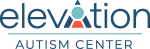 Elevation Autism Center logo with stylized letter A and clean blue and red design
