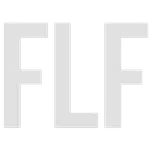 Black bold letters F L F on a transparent background representing a simple acronym design.