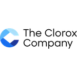 The Clorox Company Logo featuring black lettering and a multi-hue blue geometric patterned letter c