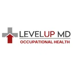 LevelUp MD Occupational Health logo with grey cross and red upward arrow symbol