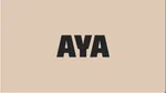Black bold letters AYA centered on a beige background in a simple minimalist style