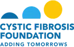 Logo of Cystic Fibrosis Foundation with three colored semicircles and bold text adding tomorrows