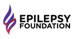 Epilepsy Foundation logo with purple and red flame graphic next to bold black text on white background
