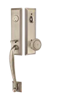 a white and black door handle