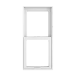 Double hung window with white fiberglass frame, aka sash window
