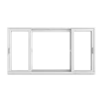 White sliding window, aka slider window with white fiberglass frame