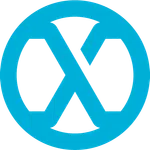a blue and black logo