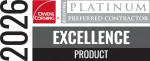 Owens Corning Roofing 2026 Platinum Preferred Contractor Excellence Product logo badge