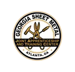 Logo of Georgia Sheet Metal Joint Apprenticeship and Training Center with tools and location Atlanta, GA.